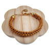 Handgemaakte Crochet Armband voor Dames Goudkleurig RVS en Ambergeel