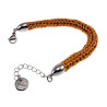 Handgemaakte Crochet Armband voor Dames Zilverkleurig RVS en Ambergeel