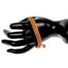 Handgemaakte Crochet Armband voor Dames Zilverkleurig RVS en Ambergeel