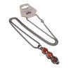 RVS Jasseron-ketting + met Oranjetinten Kristallen Hanger Handgemaakt