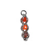 RVS Jasseron-ketting + met Oranjetinten Kristallen Hanger Handgemaakt