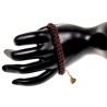 Gehaakte Damesarmband van Donkerbruin Zijdeachtig Koord - Verguld RVS