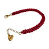 Gehaakte Damesarmband van Bordeauxrood Zijdeachtig Koord - Verguld RVS