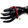 Gehaakte Damesarmband van Bordeauxrood Zijdeachtig Koord - Verguld RVS