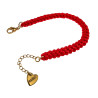Gehaakte Damesarmband van Rood Zijdeachtig Koord - Verguld RVS