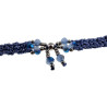 Gehaakte Damesarmband met Blauwe Kristallen - RVS - 15 tot 18 cm