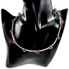 Witte Dames Kralenketting met Kersen van Tsjechische Kristallen - RVS