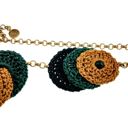 Exclusieve Gehaakte Damesketting met Keltische Knoop en Epidootsteen