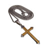 RVS Jasseron Ketting + Bicolor Kruishanger en Onze Vader Gebed