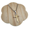 RVS Jasseron Ketting + Bicolor Kruishanger en Onze Vader Gebed