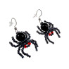 Spin Oorbellen met Obsidiaansteen en Antracietzwart Rocailles - RVS