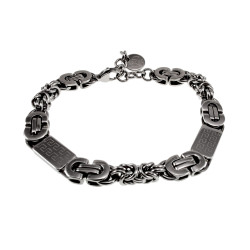 Premium RVS Koningsschakel Armband met Grieks Design - 16 tot 19 cm