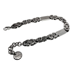 Premium RVS Koningsschakel Armband met Grieks Design - 16 tot 19 cm