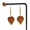 Dames Hartoorbellen met Goudkleurig Crochet en Kristal - Verguld RVS