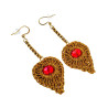 Dames Hartoorbellen met Goudkleurig Crochet en Kristal - Verguld RVS
