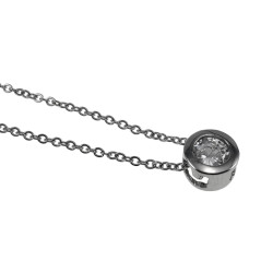 esde2 Dames Ketting L316 RVS met Zirkonia Hanger Verstelbaar 36-43 cm