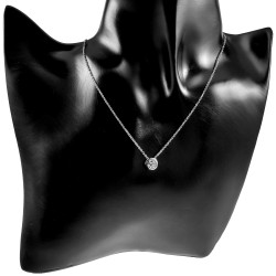 esde2 Dames Ketting L316 RVS met Zirkonia Hanger Verstelbaar 36-43 cm