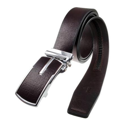 Automatische Herenriem van Donkerbruin Echt Leer - 3,5 cm Breed