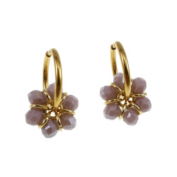 ∅20mm x 2mm Dames Oorringen met Paarse Kristallen - Vergulde RVS