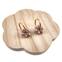 ∅20mm x 2mm Dames Oorringen met Paarse Kristallen - Vergulde RVS