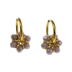 ∅20mm x 2mm Dames Oorringen met Paarse Kristallen - Vergulde RVS