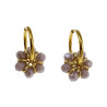 ∅20mm x 2mm Dames Oorringen met Paarse Kristallen - Vergulde RVS