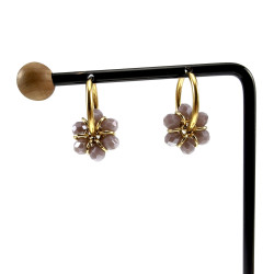 ∅20mm x 2mm Dames Oorringen met Paarse Kristallen - Vergulde RVS