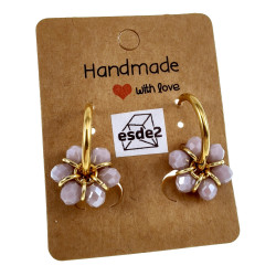 ∅20mm x 2mm Dames Oorringen met Paarse Kristallen - Vergulde RVS