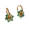 ∅20mm x 2mm Dames Oorringen met Groenblauwe Kristallen - Vergulde RVS