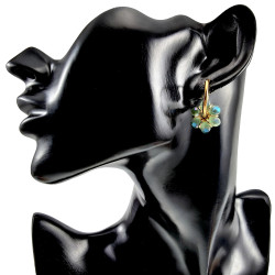 ∅20mm x 2mm Dames Oorringen met Groenblauwe Kristallen - Vergulde RVS