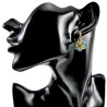 ∅20mm x 2mm Dames Oorringen met Groenblauwe Kristallen - Vergulde RVS