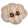 ∅20mm x 2mm Oorringen met Donkerbronsbruin Kristallen - Vergulde RVS