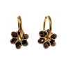 ∅20mm x 2mm Oorringen met Donkerbronsbruin Kristallen - Vergulde RVS
