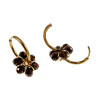 ∅20mm x 2mm Oorringen met Donkerbronsbruin Kristallen - Vergulde RVS