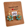 ∅20mm x 2mm Oorringen met Turquoise Kristallen Dames - Vergulde RVS