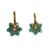 ∅20mm x 2mm Oorringen met Turquoise Kristallen Dames - Vergulde RVS