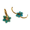 ∅20mm x 2mm Oorringen met Turquoise Kristallen Dames - Vergulde RVS