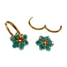 ∅20mm x 2mm Oorringen met Turquoise Kristallen Dames - Vergulde RVS