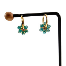 ∅20mm x 2mm Oorringen met Turquoise Kristallen Dames - Vergulde RVS