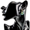 ∅20mm x 2mm Oorringen met Turquoise Kristallen Dames - Vergulde RVS