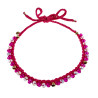 Exclusieve Damesketting van Fuchsia Haakwerk met Kristallen