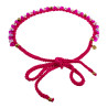Exclusieve Damesketting van Fuchsia Haakwerk met Kristallen
