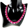 Exclusieve Damesketting van Fuchsia Haakwerk met Kristallen