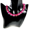 Exclusieve Damesketting van Fuchsia Haakwerk met Kristallen