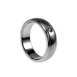 RVS Vriendschapsring met Zirkonia en Golvend Design Unisex 6 mm Breed