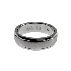 RVS Vriendschapsring met Zirkonia en Golvend Design Unisex 6 mm Breed