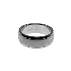 RVS Vriendschapsring met Golvend Design Unisex 8 mm Breed Trouwring