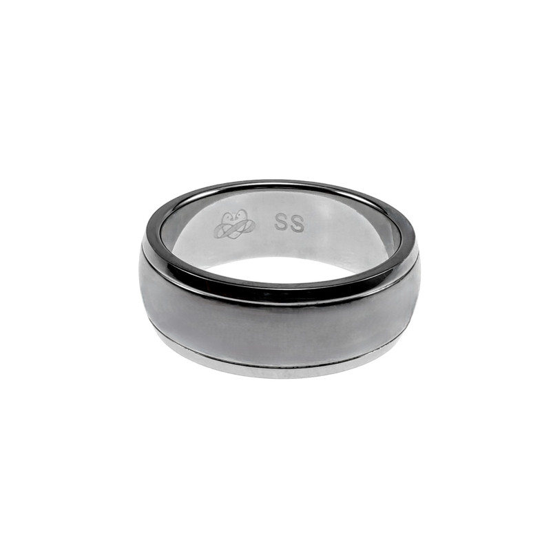 RVS Vriendschapsring met Golvend Design Unisex 8 mm Breed Trouwring