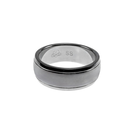 RVS Vriendschapsring met Golvend Design Unisex 8 mm Breed Trouwring