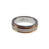 RVS Trouwring met Golvend, 3 Zirkonia's, Goudkleurige Lasergesneden